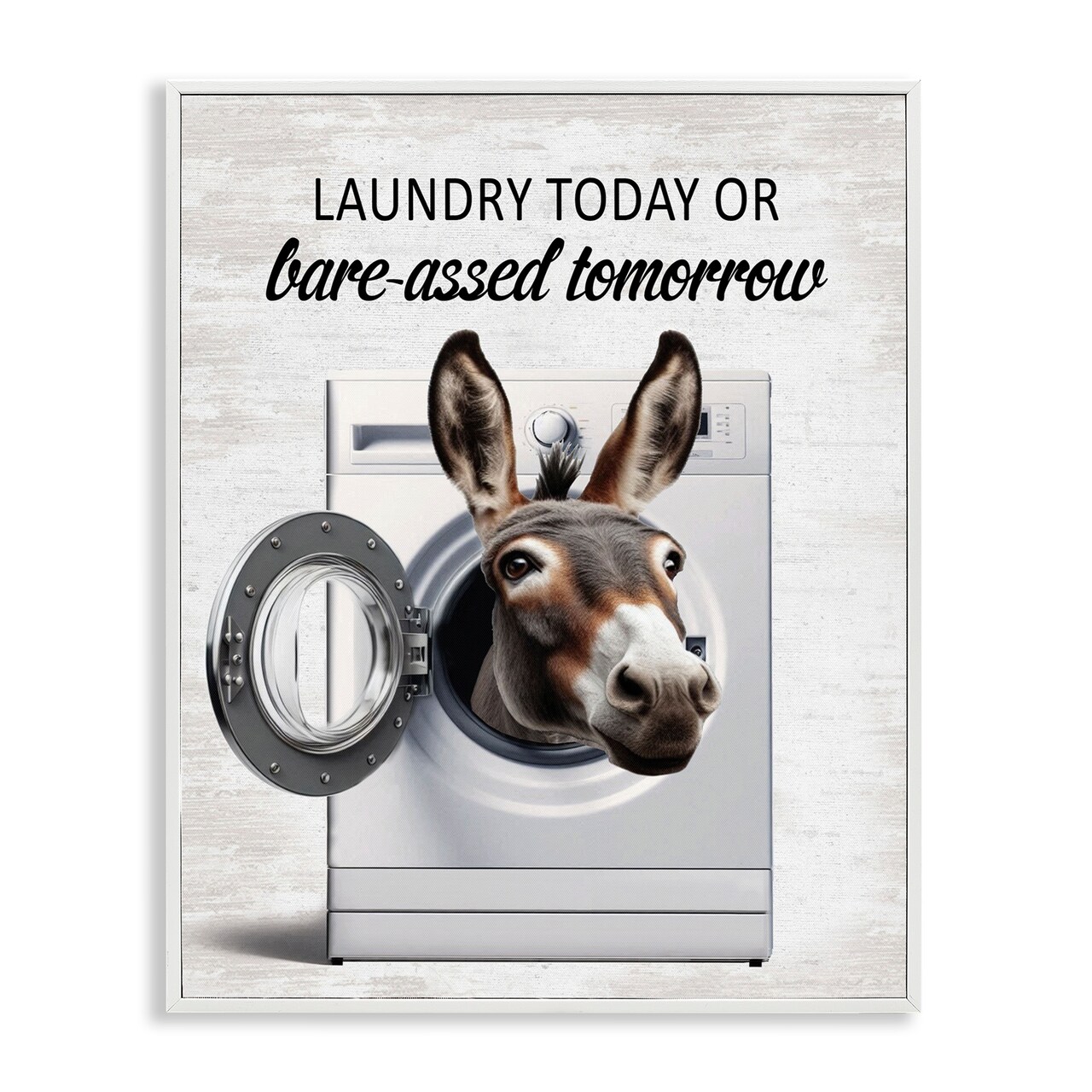 Stupell Industries Sassy Laundry Donkey Pun Framed Giclee Design by Lettered and Lined